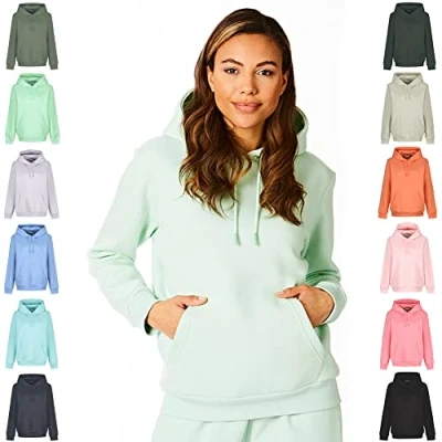 Obrázek Light &amp; Shade LSLSWT005 Super Soft Touch Loungewear Kapuzen Sweatshirt Oberteil für Damen, Nebelhafte Jade, M