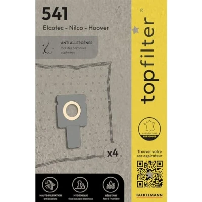 Obrázek TopFilter 541, 4 sáčků do vysavače pro Elcotec A Nilco, z netkané textilie, kusy (30 x 26 0,1 cm)