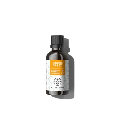 Obrázek Vitamín D3 + K2 (50 ml) vysoce biologicky dostupný díky originálnímu K2VITAL® 99,7% all trans laboratorně testovaný 1000 IE. Vitamin v kapce (1700 kapek s vitaminem D K) oleji