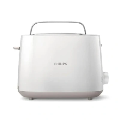 Obrázek Topinkovač Philips 2 toustovací štěrbiny, 8 stupňů, nástavec na housky, rozmrazování, funkce liftu, automatické vypnutí, bílý (HD2581/00)