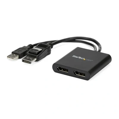 Obrázek StarTech.com 2portový multimonitor DisplayPort adaptér, DP na 2x 1.2 Splitter, Dual 4K 30Hz nebo 1080p 60Hz Computer MST Hub, USB provoz, pouze Windows (MSTDP122DP)