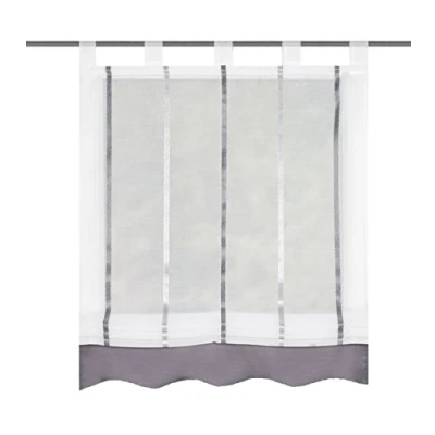 Obrázek Home Fashion Roleta s poutky podélné pruhy, polyester, šedá, 140 x 120 cm