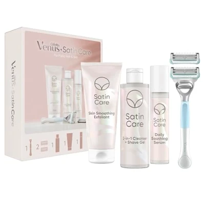 Obrázek Gillette Venus pro intimní oblasti holicí strojek dámy a dárková sada, dámský oblast + 2 žiletky, peeling, čisticí gel, sérum, kosmetická taška, dárek ženy
