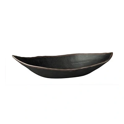 Obrázek APS 84101 Listová miska MARONE, 36 x 19 cm, výška 8 melamin, černá s hnědým okrajem