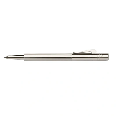 Obrázek Graf von Faber Castell 148010 kapesní kuličkové pero Pocket Pen Slim kompletně platinované s černou náplní D1, tloušťka psaní M, stříbrné, 1 kus