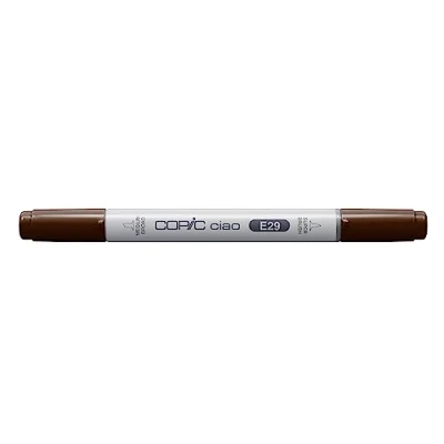 Obrázek COPIC Ciao Marker typ E 29, Burnt Umber, mnohostranný zvýrazňovač rozvržení, na bázi alkoholu, se středně širokým hrotem a štětcem