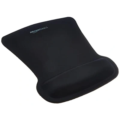 Obrázek Amazon Basics Podložka pod myš s gelovou opěrkou dlaní, obdélníková, černá