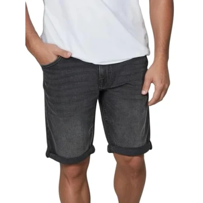 Obrázek TOM TAILOR Jeans Shorts Herren Stretch Kurz Regular Slim Fit Josh Kurze Hosen Bermuda Sommer Denim Einfarbig Schwarz w34, Größe:W 34, Farbe:Black Wash (10270)