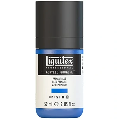 Obrázek Liquitex akrylová barva Professional 2059420 &#039;Liquitex Kvaš, s kvašovými vlastnostmi, stálá na světle, voděodolná, 59 ml dávkovací láhev primární modrá