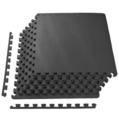 Obrázek Signature Fitness BalanceFrom Puzzle Gymnastikmatte mit hochwertigem Eva Schaum Interlocking Fliesen, schwarz, All