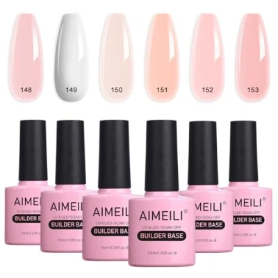 Obrázek AIMEILI sada gelových nehtů, 8 v 1 Builder Nail gel In a Bottle Quick Building UV LED Base Extension prodloužení nehtů 6 36