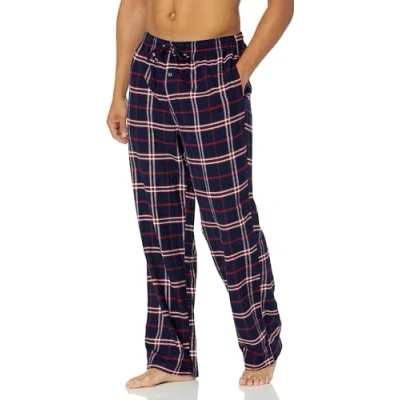 Obrázek Amazon Essentials Pánské pyžamové kalhoty z flanelu (k dostání ve Big &amp; Tall), námořnická modř červená károvaný vzor, S
