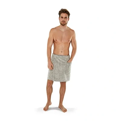 Obrázek möve Eden kilt s krabičkovou strukturou velur ve vel. 48 / 56 z 80 % bavlny 20 lnu, přírodní černá, 4856