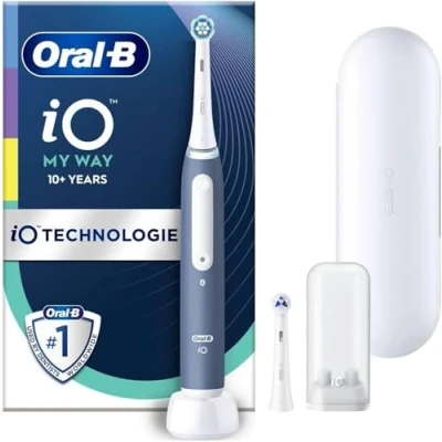 Obrázek Oral B iO My Way elektrický zubní kartáček / od 10 let, 4 režimy čištění pro péči o zuby, extra nasazovací na rovnátka, 1 cestovní pouzdro, Designed by Braun, ocean