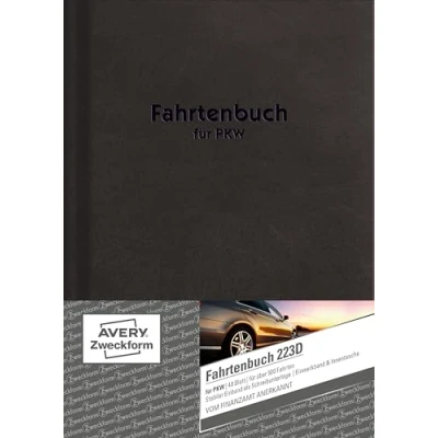 Obrázek AVERY Zweckform 223D Hardcover kniha jízd (pro osobní automobily, uznávané finančním úřadem, A5, 96 stran506 jízd, pro Německo a Rakousko k vymezení soukromých/obchodních jízd)