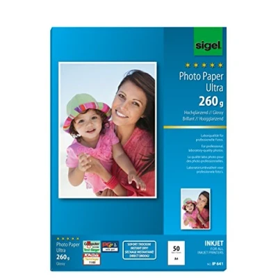 Obrázek SIGEL IP641 Inkjet fotopapír Ultra, A4, 50 listů, vysoký lesk, extrémně odolný proti světlu, 260 g