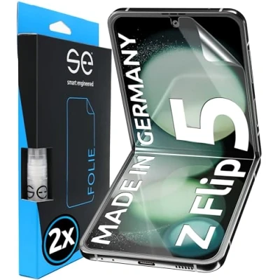 Obrázek S. E pro Samsung Galaxy Z Flip 5 ochranná fólie 2x v sadě Německa, Folie TPU technologie, velmi snadné použití, jako alternativa ochranného skla