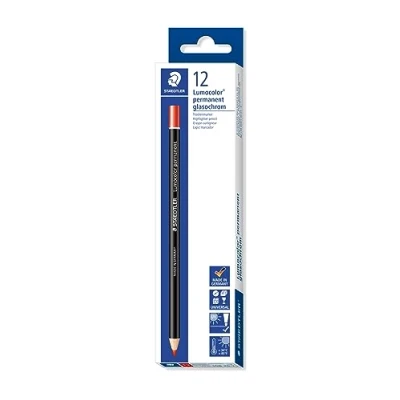 Obrázek STAEDTLER 108 20 2 Lumocolor glasochrom suché značkovače, 12 kusů v kartonu permanentní, červená