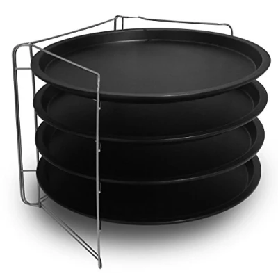 Obrázek Guardini 27535RK 4 plechy + pizza D. 32 mřížka 34 x 34, kov, černá sada, Tegami cm, 5