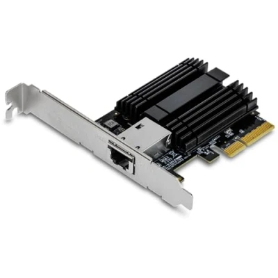 Obrázek TRENDnet Síťový adaptér TEG 10GECTX10 Gigabit PCIe, podporuje 802.1Q VLAN, standardní a ploché přídržné svorky, Windows, Windows Server, Linux, NBase T