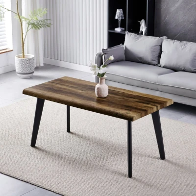 Obrázek Stůl konferenční, 120x60x55 cm, MDF deska, dekor staré dřevo, kov, černý lak CT F4412 OLW