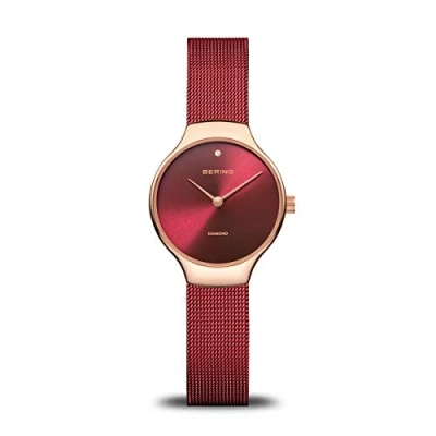 Obrázek BERING Dámské hodinky Quarz Movement Classic Collection s ušlechtilou ocelí a safírovým sklem 13326 XXX náramkové hodinky, červená/růžové zlato, Minimalista