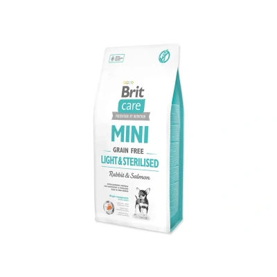Obrázek BRIT CARE Grain Free Mini Light &amp; Sterilised Rabbit Salmon 7kg