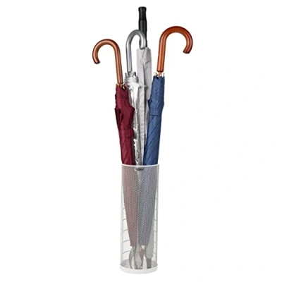 Obrázek Mind Reader stojan na deštník, vycházkové hole Umbrella Stand, Entryway Organizer, Reinforced Solid Rim and Base, Metal Mesh, D x 5,5&quot; Š 15,75&quot; H, kovový pletivo, bílý