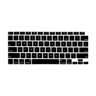 Obrázek MiNGFi Englisch QWERTY Silikon Tastatur Schutz Abdeckung für MacBook Air 13&quot; Touch ID Modell M1 A2337 A2179 (2020+) US/ANSI Tastaturlayout Schwarz