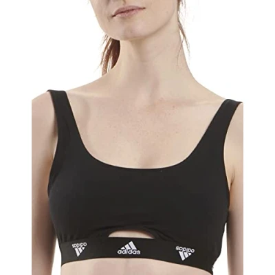 Obrázek adidas Damen Scoop Bralette Sport Active Comfort Cotton Bustier, 000 Black, M