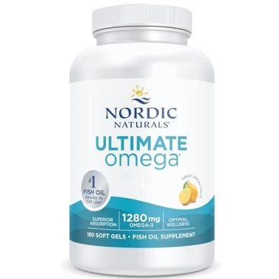 Obrázek Nordic Naturals, Ultimate Omega 3, 1280 mg, s EPA a DHA, vysoce dávkovaná, citronová příchuť, 180 měkkých tobolek, laboratorně testováno, bez sóji, lepku, genetického inženýrství