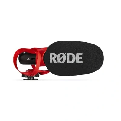 Obrázek RØDE VideoMic GO II ultra kompaktní On Camera směrový mikrofon s 3,5mm a USB výstupy pro filmovou produkci, tvorbu obsahu, podcasting videotelefonii