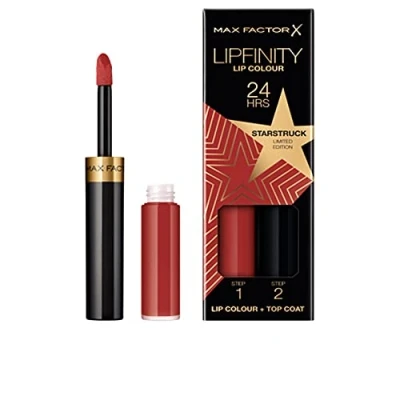Obrázek Max Factor Lipfinity Lip Colour Rising Stars Collection, 90 Starstruck, dlouhotrvající rtěnka + hydratační vrchní vrstva, vydrží až 24 h, s přesným aplikátorem, 2,3 ml 1,9 g