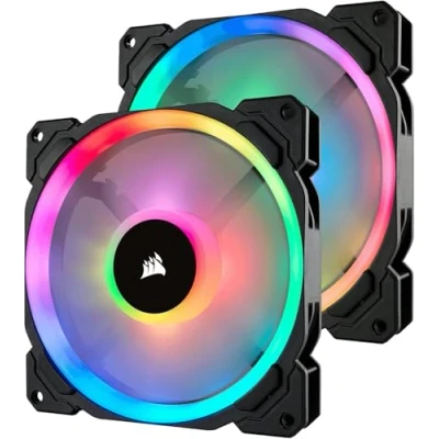 Obrázek Ventilátor Corsair WW PWM (LL120 RGB LED, 120 mm, vysoce výkonný, 2 samostatné světelné smyčky, bez Lighting Node/bez zdvihu), černá barva