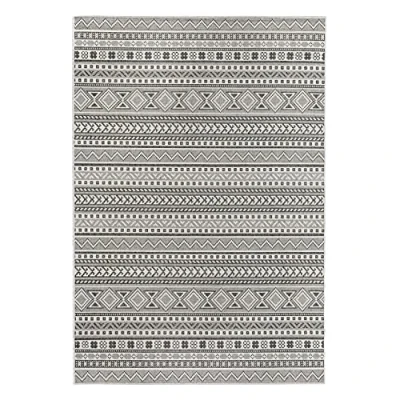 Obrázek andiamo Domácí i venkovní koberec Louisville moderní tkaný koberec, bordura, kompletně obšitý, plochá tkanina, 67 x 140 cm, šedý