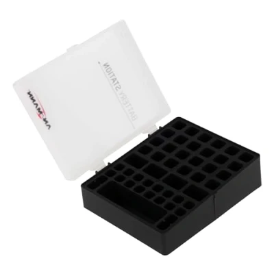 Obrázek ANSMANN box na baterie pro AAA Micro, AA Mignon &amp; 9V blokové akumulátory a praktický ochranu přepravu 48 akumulátorů uložení baterií