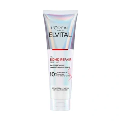 Obrázek L&#039;Oréal Paris Elvital Bond Repair kondicionér, kondicionér proti poškození vlasů, oprava a ochrana pro méně lámání více vláčnosti lesku, s komplexem kyselinou citronovou,