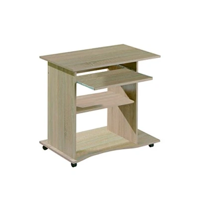 Obrázek Inter Link Schreibtisch Laptoptisch Computertisch Auf Rollen Ausziehbare Schublade Mini Bürotisch Laminatbeschichtet 80 x 50 75cm Sonoma Eiche Nachbildung Durini