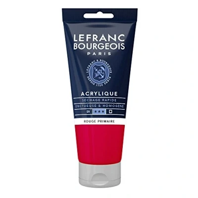 Obrázek Lefranc Bourgeois akrylová barva 300418 Fine primární červená, 80ml tuba, krémová na vodní bázi, rychleschnoucí, stálá světle, voděodolná