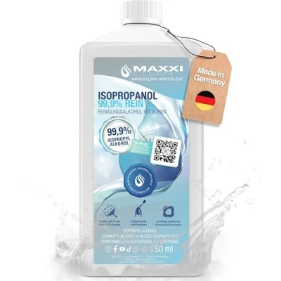 Obrázek Maxxi Clean Čistý isopropanol (99,9%) čisticí alkohol 1x 750 ml rozpouštědlo a Rubbing Alcohol Isopropylalkohol čistič alkoholu