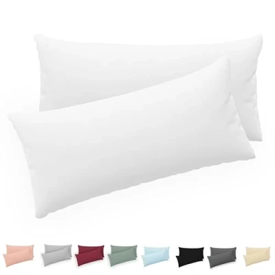 Obrázek Twinzen® povlak na polštář 40 x 80 (2dílná sada) 100% bavlna Jersey 150 GSM bílý pro povlaky cm se zipem