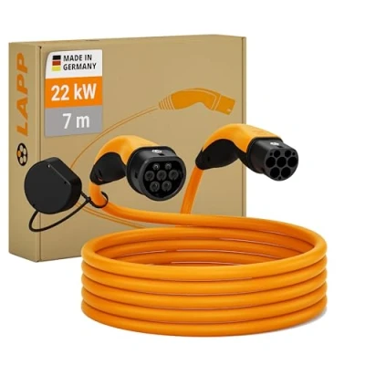 Obrázek LAPP MOBILITY typ 2 Nabíjecí kabel 22 KW 7 m E Auto 32a 3fázový IP55 chráněný Móda 3 se zásuvnými kontakty odolnými vůči korozi vhodné pro