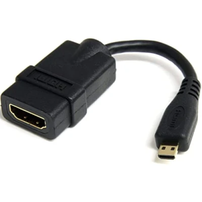 Obrázek StarTech.com 12cm Micro HDMI na kabel adaptéru 4K 30Hz Video Robustní High Speed typ D 1.4 konvertor/spojovací Ultra HD monitory a televizory ARC M/F
