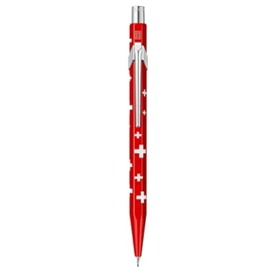 Obrázek Caran d&#039;Ache Metal X držák tuhy Basic se švýcarskou vlajkou kovové pouzdro na náplně 0,7 mm, délka: 12,5 cm, 0844.253, červený