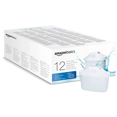 Obrázek Amazon Basics Kazety s vodním filtrem, 12 kusů, vhodné pro všechny systémy BRITA vč. systémů PerfectFit &amp;