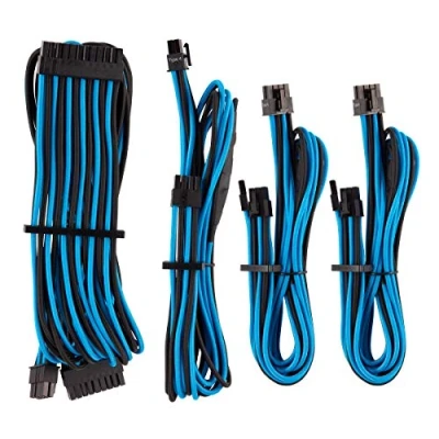 Obrázek Corsair Premium Sleeved síťový zdroj startovací kabel sada typu 4 (generace série) modrá/černá