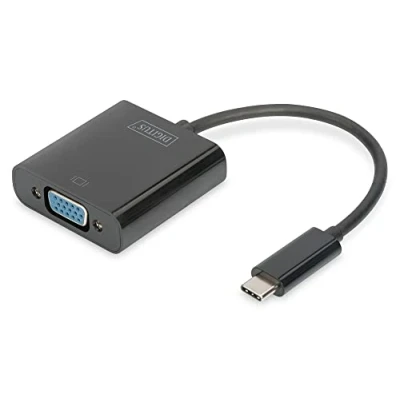 Obrázek DIGITUS Grafický adaptér USB typu C, typ C na VGA, Full HD 60 Hz, 1920 x 1080 pixelů, plast, černý