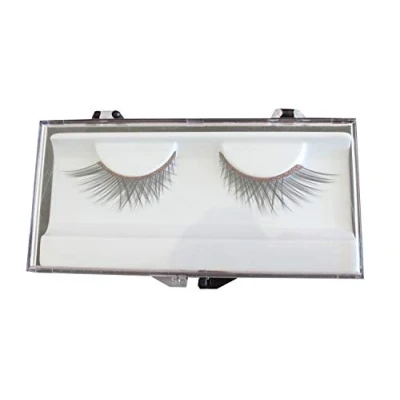 Obrázek Eulenspiegel 000649 Künstliche Wimpern, Schwarz mit rotem Glitzerband, 1 ml Spezial Wimpernkleber, Anleitung, für Karneval, Mottoparty