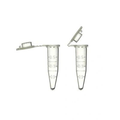 Obrázek MUHWA 1000 Stück Polypropylen Mikrozentrifugenröhrchen mit Schnappverschluss, 0,5 ml Fassungsvermögen Mikrotuben (transparent)
