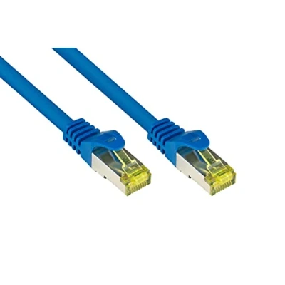 Obrázek Good Connections RJ45 Ethernet LAN propojovací kabel s kat. 7 surových kabelů a ochrana rastnu RNS, S/FTP, PiMF, bez halogenů, 500 MHz, OFC, 10 gigabitový (10/100/1000/10000 Base T sítě)